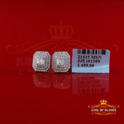 King of Bling's 1.10ct VVS 'D' Moissanite Men's/Womens 925 Silver White Octagonal Stud Earrings KING OF BLINGS