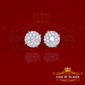 King of Bling's Aretes Para Hombre 925 Yellow Silver 2.3ct Cubic Zirconia Round Women's Earring KING OF BLINGS