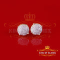King Of Bling's 0.10ct Diamond 925 Sterling White Silver for Men's & Womens Stud Round Earrings KING OF BLINGS