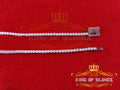 30.00ct White Moissanite 925 Silver Tennis Men's Necklace SZ 22inch & Width 4mm KING OF BLINGS