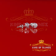 King Of Bling's 0.05ct Diamond 925 Sterling Silver White For Women's & Men's Round Stud Earring KING OF BLINGS