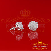 King Of Bling's 0.25ct Diamond 925 Sterling Silver White For Men & Women Stud Round Earrings KING OF BLINGS