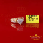 King Of Bling's Yellow 925 Sterling Silver Real Diamond 0.10ct Womens Engagement Heart Ring SZ 7 King of Blings