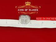 925 Sterling Silver White Cubic Zirconia 2.0CT Wide Rectangle Men's Ring Size 10 KING OF BLINGS