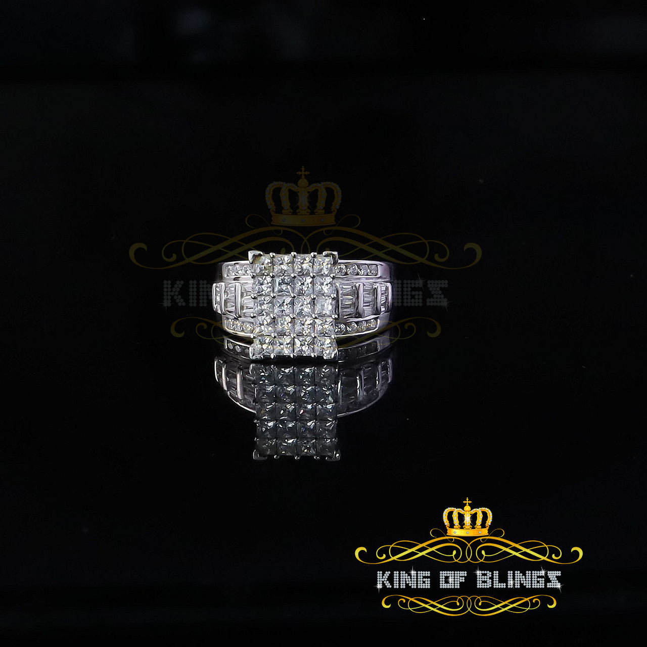King Of Bling'sNew 4.32ct 925 Silver Cinderella White Cubic Zirconia Promise Womens Ring Size 8