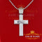 White CROSS Shape 925 Sterling Sliver Pendant with 6.40ct Cubic Zirconia Stone KING OF BLINGS