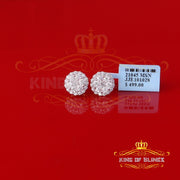 King  of Bling's Men's/Womens 925 Silver Yellow 2.00ct VVS 'D' Moissanite Round Stud Earrings KING OF BLINGS