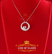 King Of Bling's Fancy Circle Shape 2.50ct Sterling Silver White Pendant Cubic Zirconia Stone KING OF BLINGS