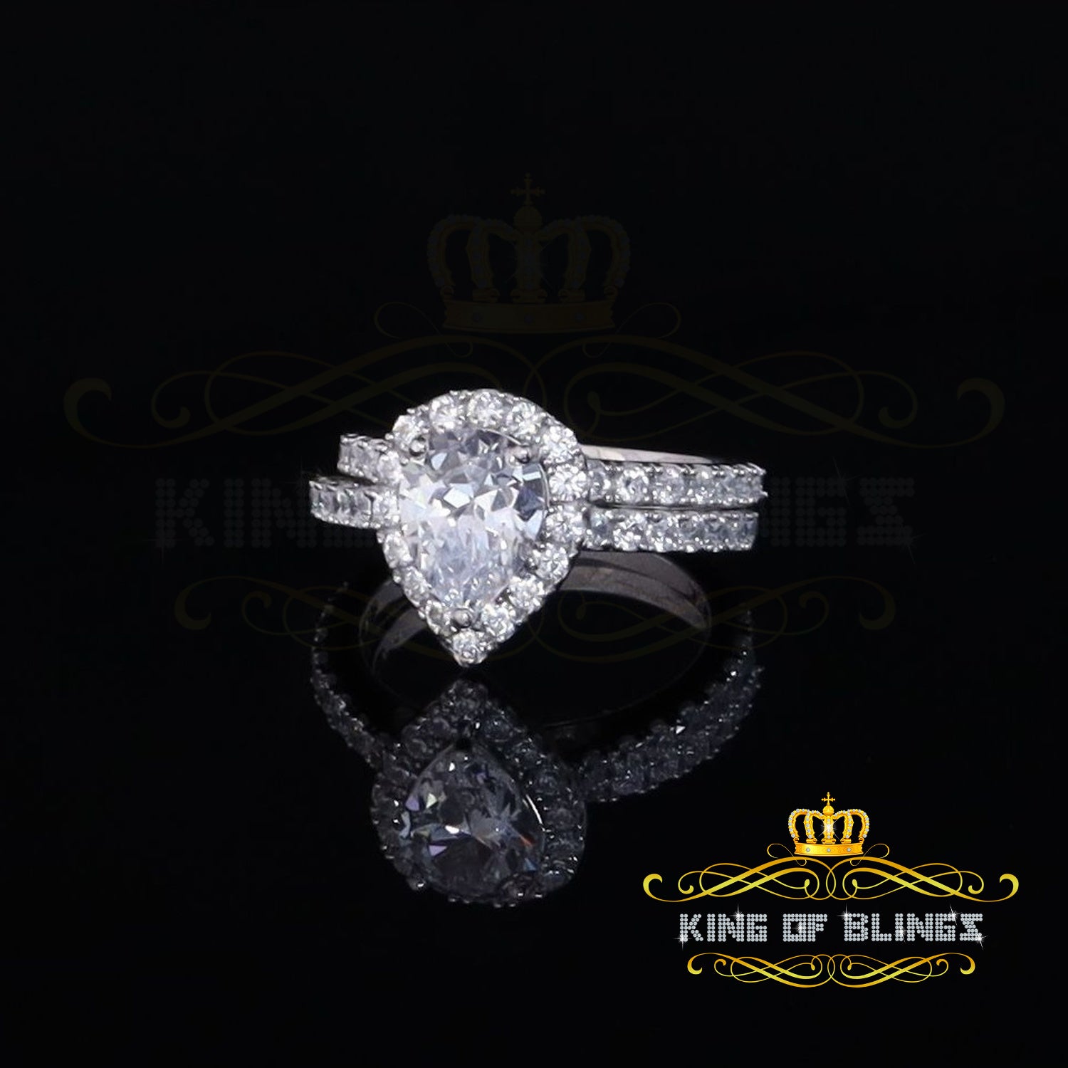 King Of Bling's5.01ct White Cubic Zirconia 925 Sterling Silver Bridal Fashion Womens Ring SZ 7 KING OF BLINGS