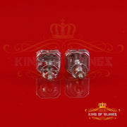 King of Bling's Men's/Womens 925 Silver White 0.25ct VVS 'D' Moissanite Square Stud Earrings King of Blings