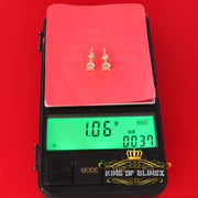King of Blings-0.05ct Diamond Collection Yellow 925 Sterling Silver Women & Men Square Earrings KING OF BLINGS