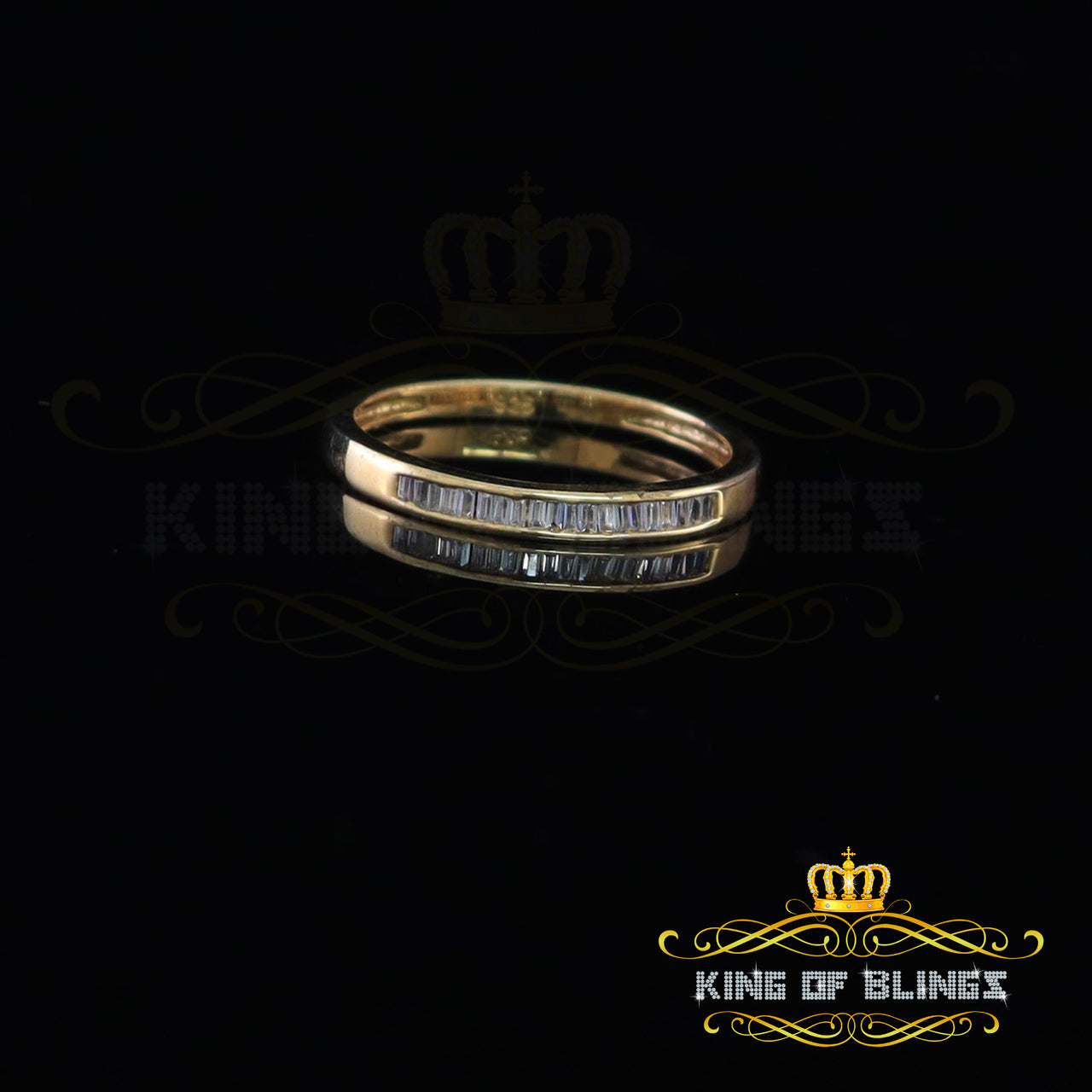 King Of Bling's1.00ct 925 Sterling Yellow Silver Round Cubic Zirconia Womens/Men's Ring Size 9