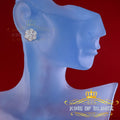 King of Bling's 4.34ct Cubic Zirconia 925 Yellow Silver Women's & Men's Hip Hop Floral Earrings KING OF BLINGS