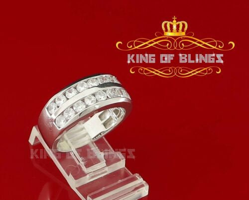 Sterling White Silver Round 3.42ct Cubic Zirconia Fashion Men's Ring Size 10 KING OF BLINGS