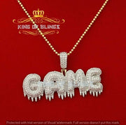 Yellow GAME DRIPPING Pendant 925 Sterling Silver with 16.59ct Cubic Zirconia KING OF BLINGS