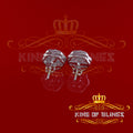 King of Blings- Aretes Para Hombre 925 White Silver 2.7ct Cubic Zirconia Flower Women's Earrings KING OF BLINGS