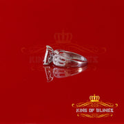 King Of Bling's Elongated 0.33 CT 925 Silver White Cinderella Womens Real Diamond Ring SZ 7 KING OF BLINGS