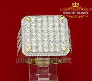 King Of Bling's 925 Silver Sterling Yellow 12.50ct Cubic Zirconia Square Men's Ring Size 9.5 KING OF BLINGS