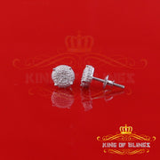 King Of Bling's 925 Sterling Silver 0.10ct Diamond For Women's & Men's White Stud Round Earring KING OF BLINGS