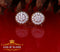 King of Bling's 3.45ct Cubic Zirconia 925 Yellow Silver Women's & Men's Hip Hop Round Earrings KING OF BLINGS