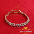 Diamond Celebrity's  10K Yellow Gold 6.0ct Moissanite Cuban Men's/women's Bracelet 8mm width size '8' KING OF BLINGS