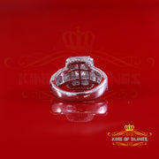 King Of Bling's 3.00ct VVS 'D' Square Shape Silver Moissanite For Women White Emerald Ring SZ 7 King of Blings