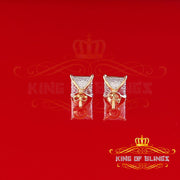 King of Blings-0.20ct Diamond Collection Yellow 925 Sterling Silver Women & Men Square Earrings KING OF BLINGS