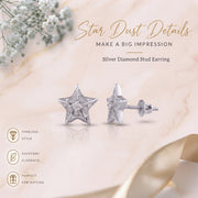 King Of Bling's 925 Sterling Silver White 0.25ct Diamond For Women's / Men's Stud Star Earrings KING OF BLINGS