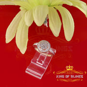 King Of Bling's 0.60CT Real Diamond Womens 925 Sterling Silver Yellow Ring Size 7 Round Shape KING OF BLINGS