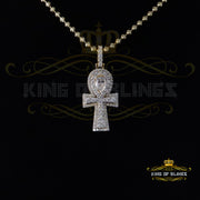 King Of Bling's New Ankh Pendant 925 Yellow Silver Sterling 3.50ct VVS D Moissanite Men's/Womens KING OF BLINGS