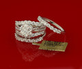 Silver 8.50ct Cubic Zirconia Piece Double Halo Bridal White Womens Ring Size 8 KING OF BLINGS