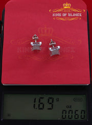 King Of Bling's 925 Sterling Silver 0.15ct Small Diamond For Women's & Men's White Kite Earring KING OF BLINGS