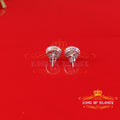 King of Bling's Men's/Womens 925 Silver White 1.66ct VVS 'D' Moissanite Round Stud Earrings KING OF BLINGS