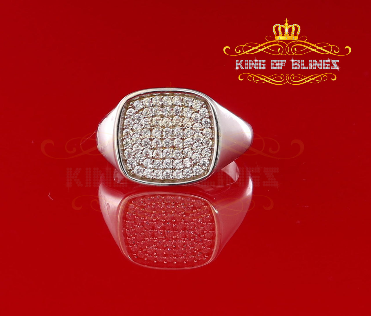 925 Sterling White Silver Square-Shape 0.25ct Cubic Zirconia Womens Ring Size 8 KING OF BLINGS