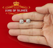 King of Bling's 925 Sterling White Silver 0.25ct Diamond For Women's/ Men's Circle Stud Earrings KING OF BLINGS