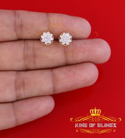 King of Bling's Yellow 925 Silver Cubic 0.14ct Zirconia Women's & Men's Hip Hop Flower Earrings KING OF BLINGS