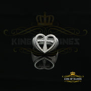 King Of Bling's925 Sterling White Silver 0.12CT CZ Promise Heart Womens Ring Size 6.5 KING OF BLINGS