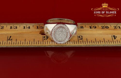 Silver Sterling White 1.50ct Cubic Zirconia Wide Oval Men's Ring Big Size 11 KING OF BLINGS