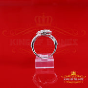 King of Bling's Womens 925 Silver White 2.00ct VVS 'D' Moissanite Tinny Heart Rings Size 8 King of Blings