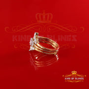 King of Bling's Bridal Womens 925 Sterling Silver Moissanite 1.25ct VVS 'D' Yellow Rings Size 7 King of Blings