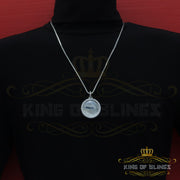 King of Bling's White Attractive Round Shape 925 Sterling Silver Pendant 9.81ct Cubic Zirconia KING OF BLINGS