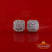 King  of Bling's Yellow 925 Silver 1.50ct VVS 'D' Baguette Moissanite Stud Earrings Men's/Womens KING OF BLINGS