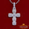White Sterling Silver 925 CROSS Pendant Shape Pendant with 8.03ct Cubic Zirconia KING OF BLINGS