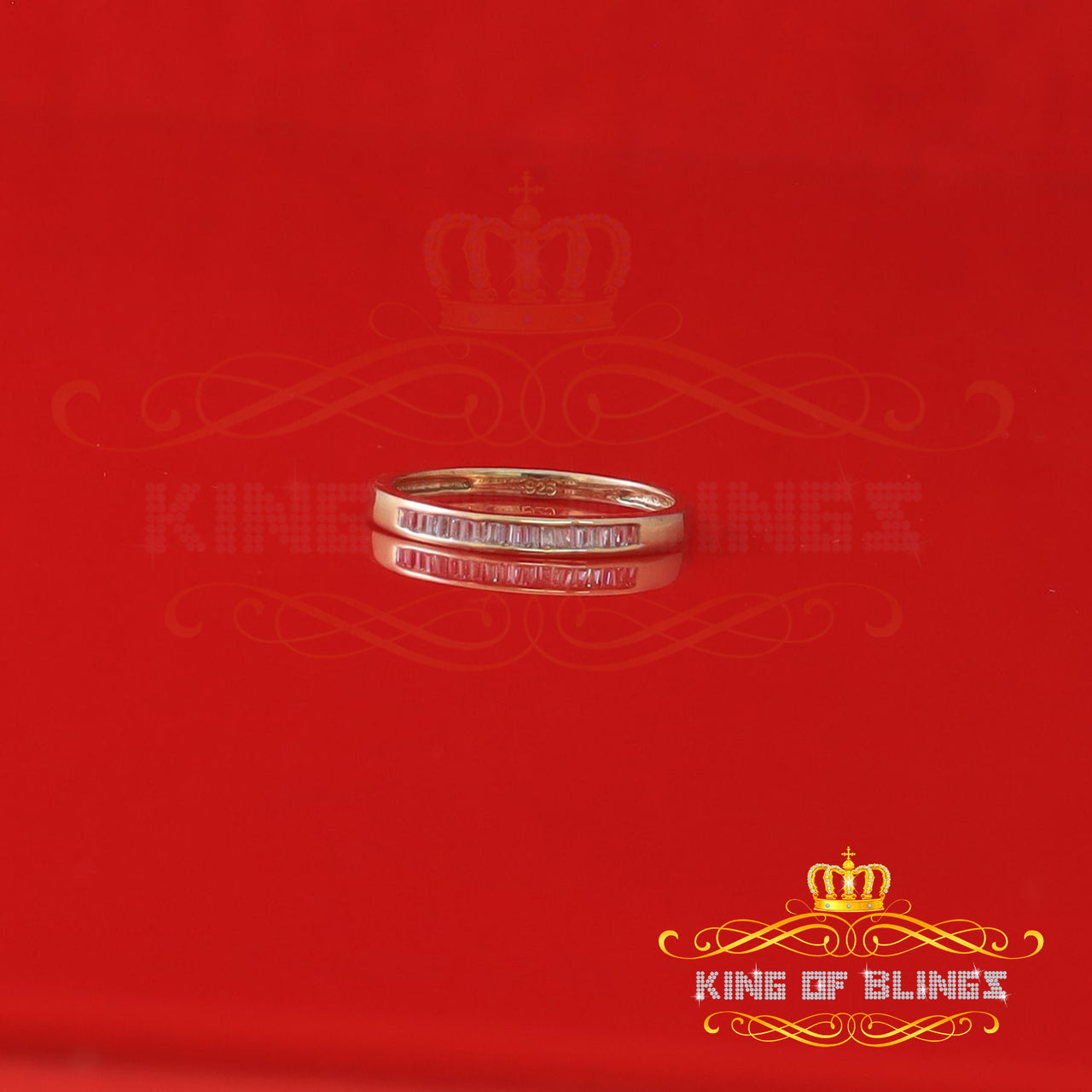 King Of Bling's1.00ct 925 Sterling Yellow Silver Round Cubic Zirconia Womens/Men's Ring Size 9