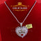 King Of Bling's SWEET HEART heart Shape 1.50 inch 6ct Real Moissanite 925 Silver White Pendant KING OF BLINGS