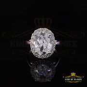 20.00ct Cubic Zirconia White 925 Sterling Silver Women Engagement Ring Size 7 KING OF BLINGS