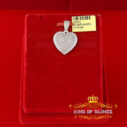 King Of Bling's Real 0.33ct Diamond Sterling Silver HEART Charm Fashion Necklace Pendant White KING OF BLINGS