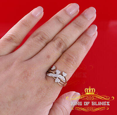 King of Bling's  Real 0.05CT Real Diamond Real 10kt Yellow Gold Womens HEART ARROW Ring Size 6.5 KING OF BLINGS