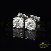King of Bling's Men's & Women's White 925 Silver 2.00ct VVS 'D' Moissanite Stud Stud Earrings KING OF BLINGS