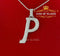 Fancy White 925 Sterling Silver All ALPHABET Pendant with Cubic Zirconia Stone KING OF BLINGS